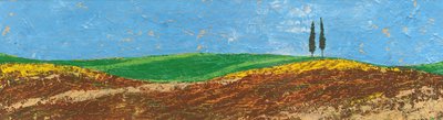 Two Trees, Rolling Hills, Tuscany, 2005 by Trevor Neal